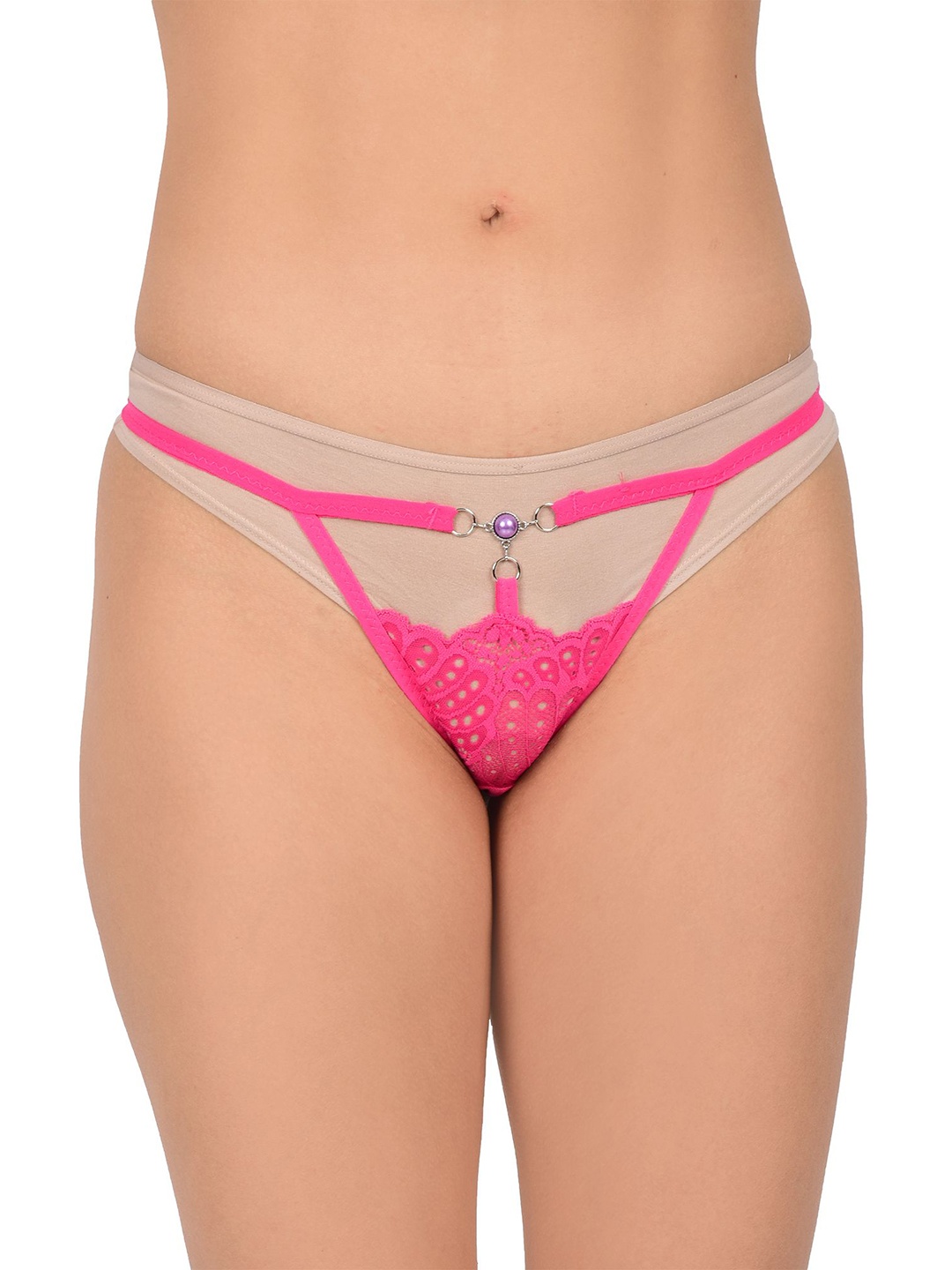 

bare dezire Mid-Rise Lace Thongs Briefs BZ_TNG_91_DARK PINK_S