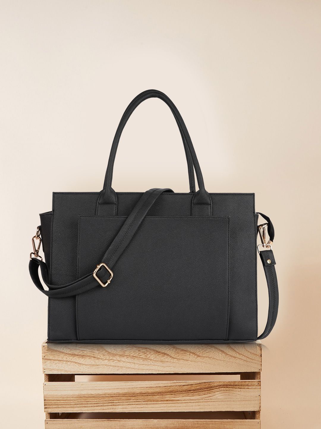 

PARSLEY Structured Tote Bag, Black