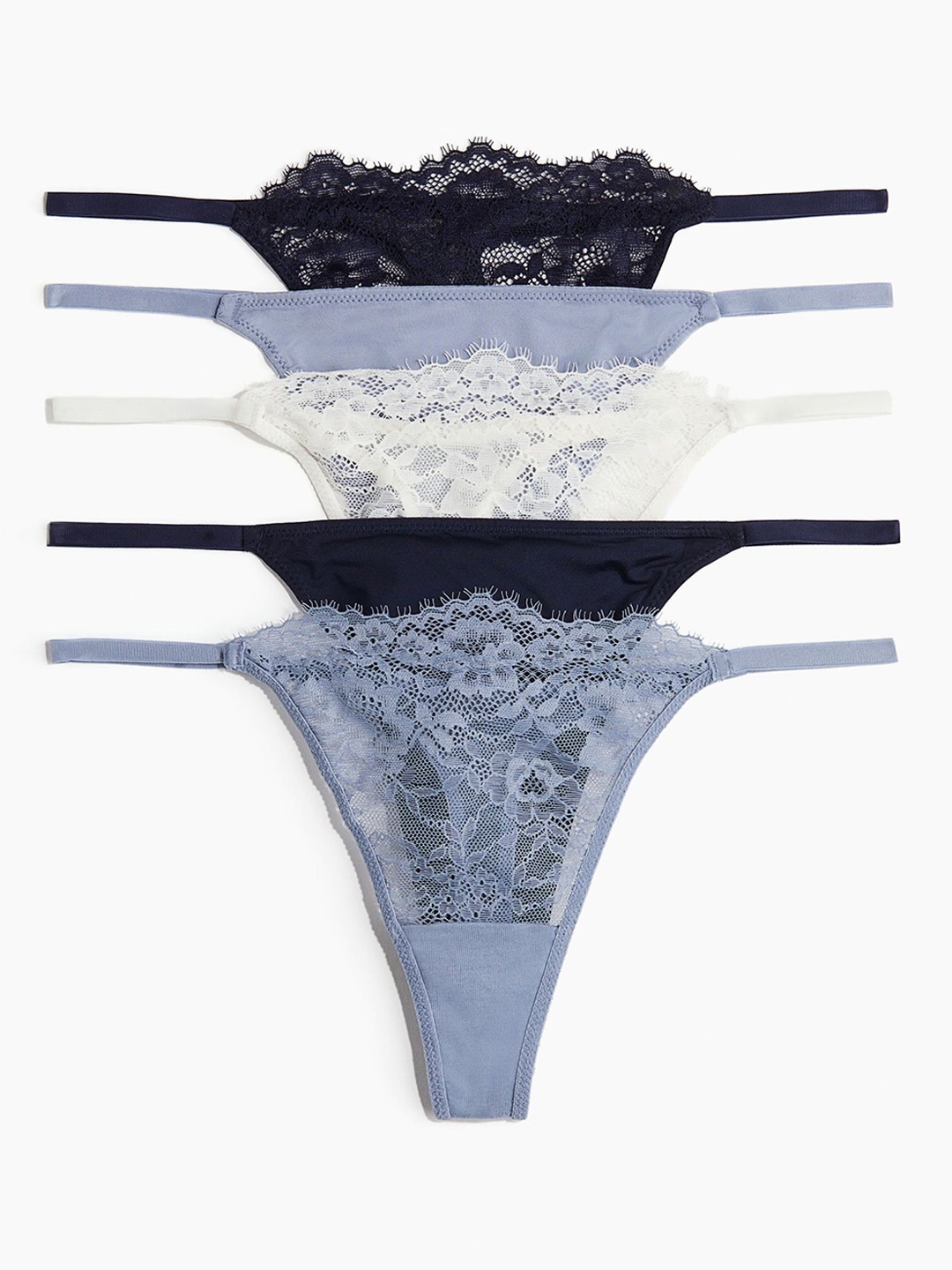 

H&M Pack Of 5 Tanga Thong Briefs, Blue