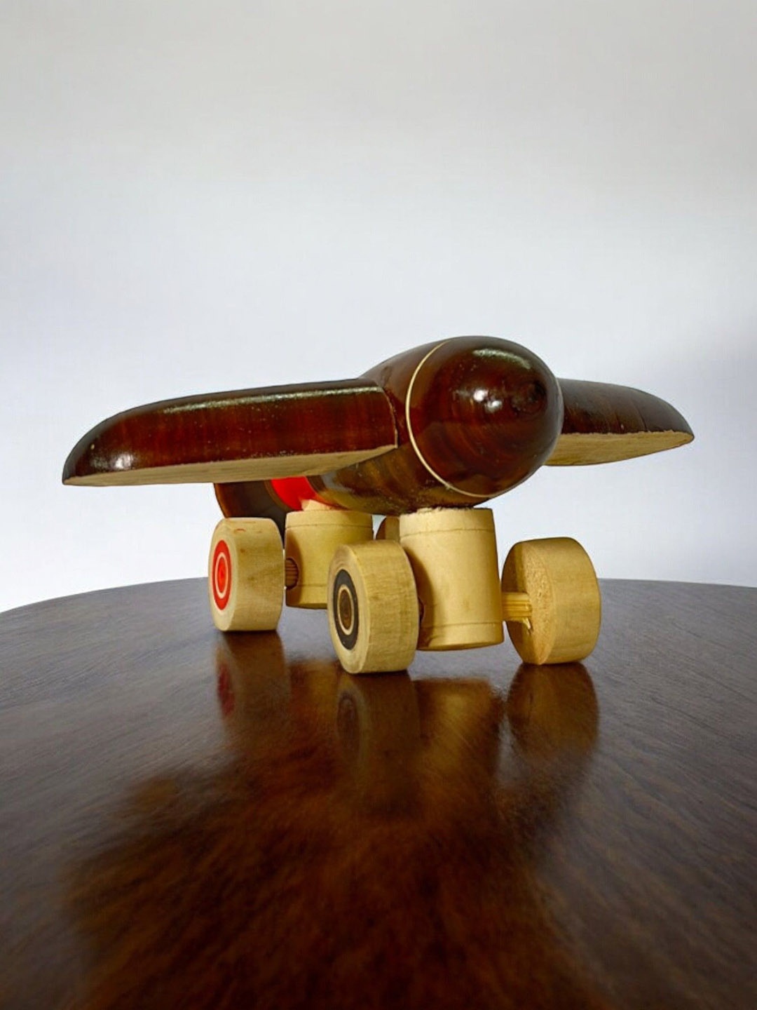 

LITTLE GINNIE Kids Wooden Toy Aeroplane, Brown