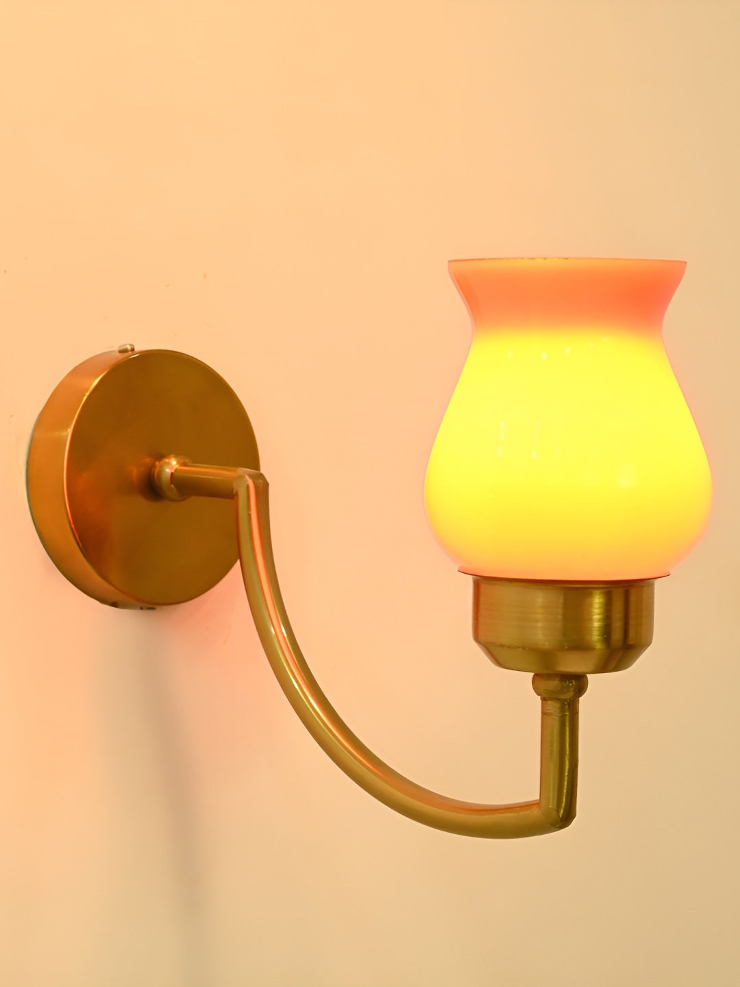 

Afast Yellow & Orange-Coloured Colourblocked Contemporary Bell Shaped Glass Wall Lamp