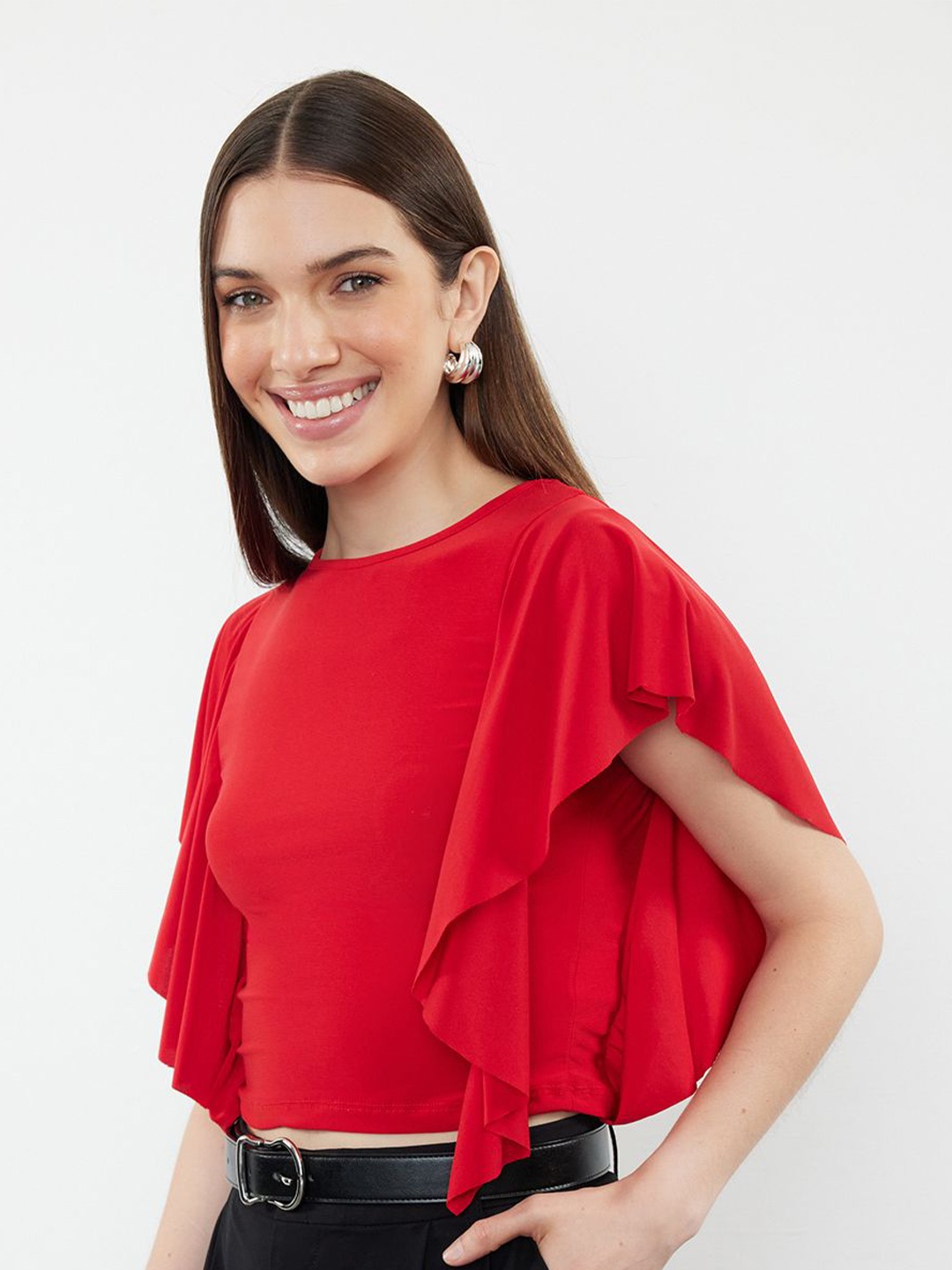 

Trendyol Flutter Sleeve Top, Na