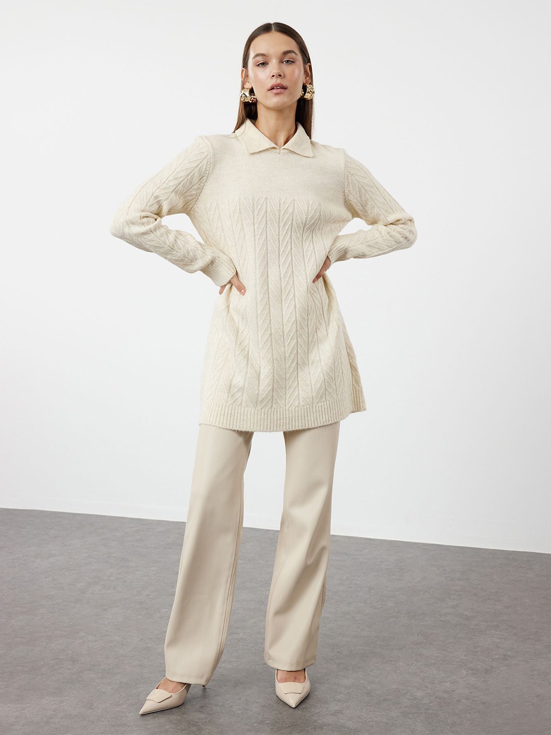 

Trendyol Women Longline Cardigan, Off white