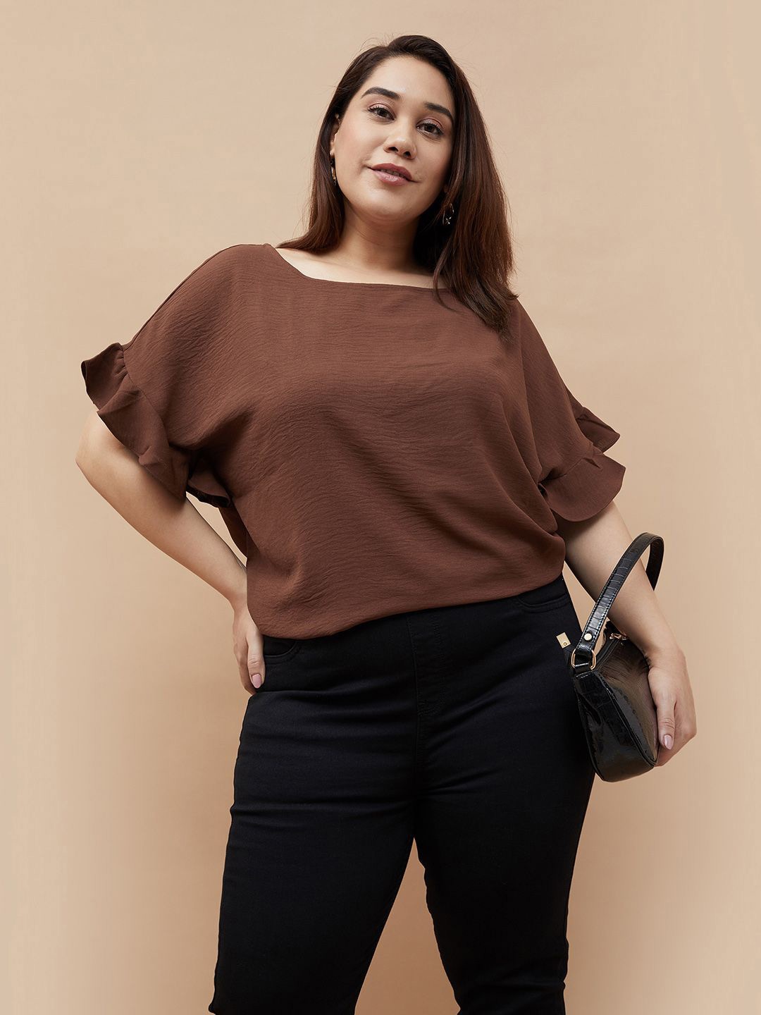 

Nexus by Lifestyle Kimono Sleeve Top, Brown