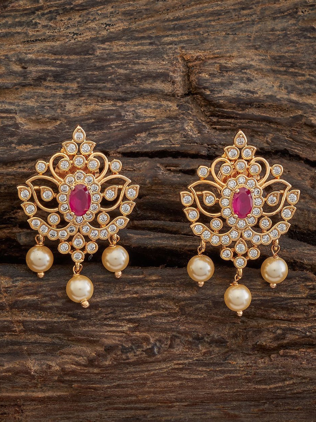 

Kushal's Fashion Jewellery Gold-Plated Classic Drop Earrings