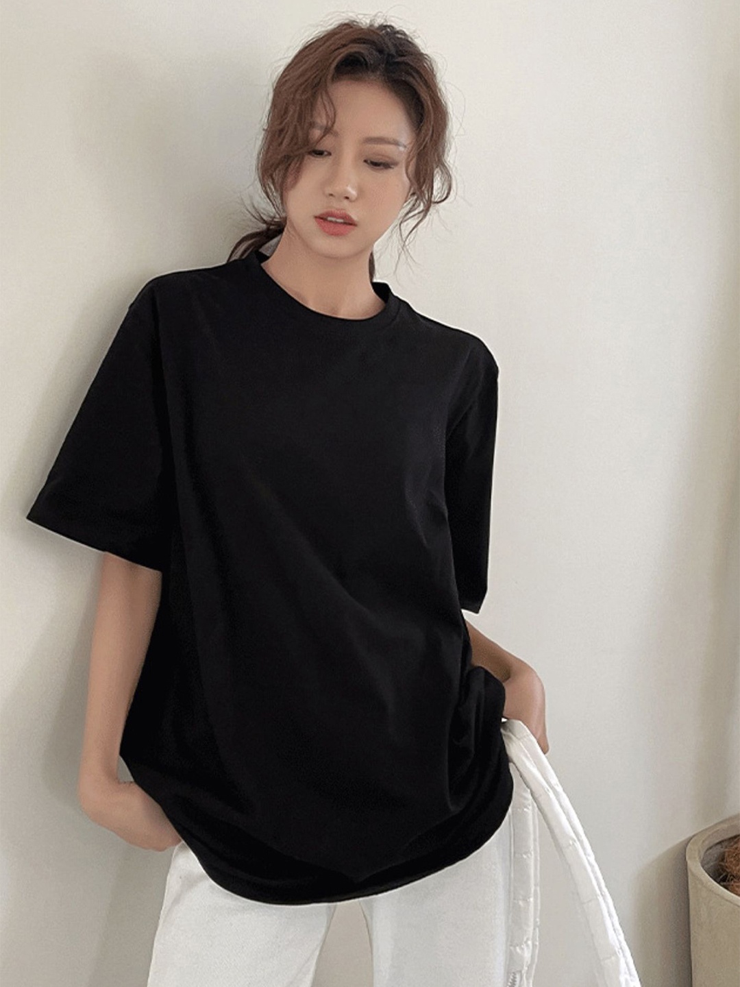 

LULU & SKY Cotton Styled Back Top, Black