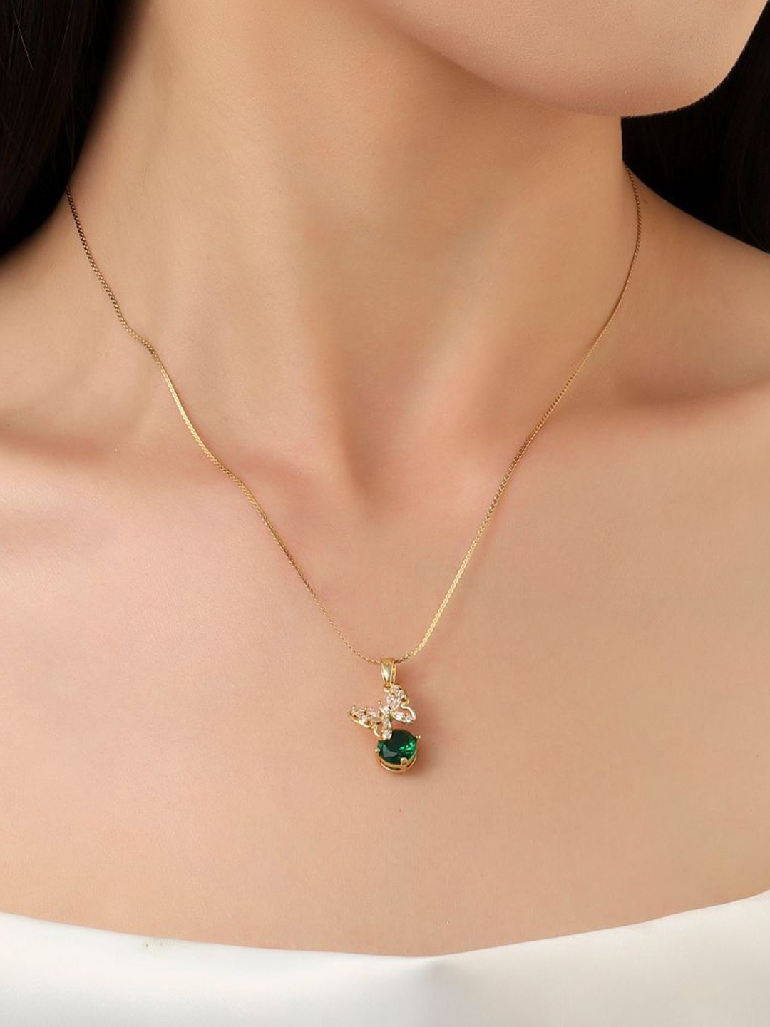 

SALTY Contemporary Pendants With Chains, Gold