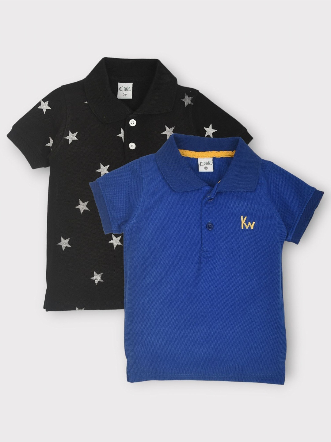 

BAESD Pack Of 2 Boys Conversational Printed Polo Collar Cotton T-shirts, Blue