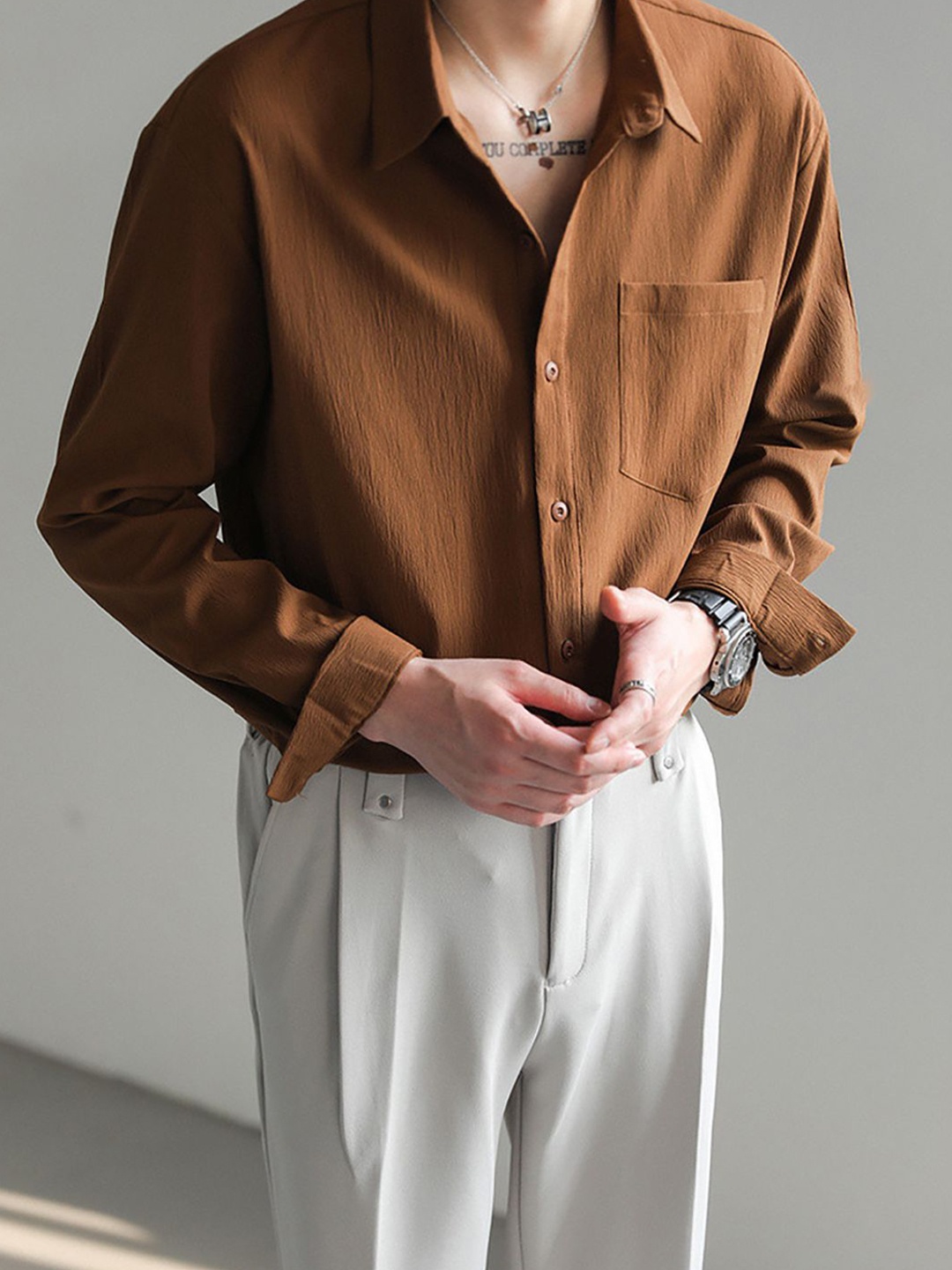 

StyleCast Men Opaque Casual Shirt, Brown