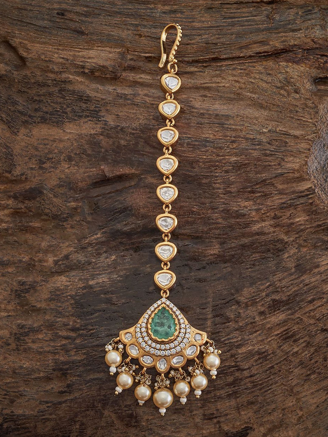 

Kushal's Fashion Jewellery Kundan Studded Maang Tikka, Gold