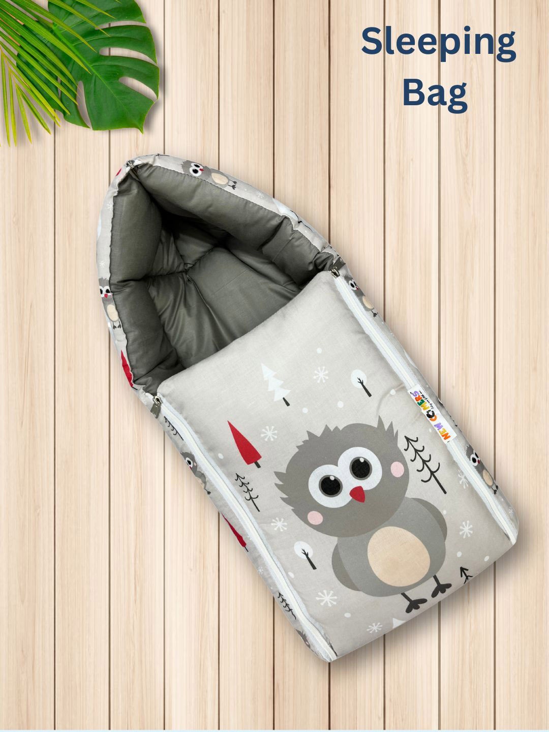 

NEW COMERS Kids Printed Cotton Baby Sleeping Bag, Grey