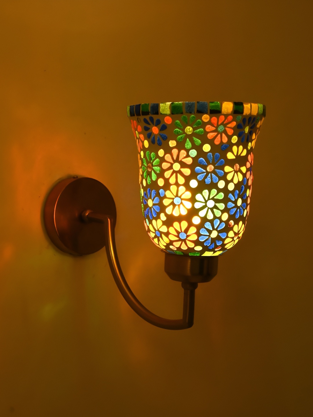 

Afast Multicoloured Glass Traditional Rectangle Shaped Wall Lamp, Multi