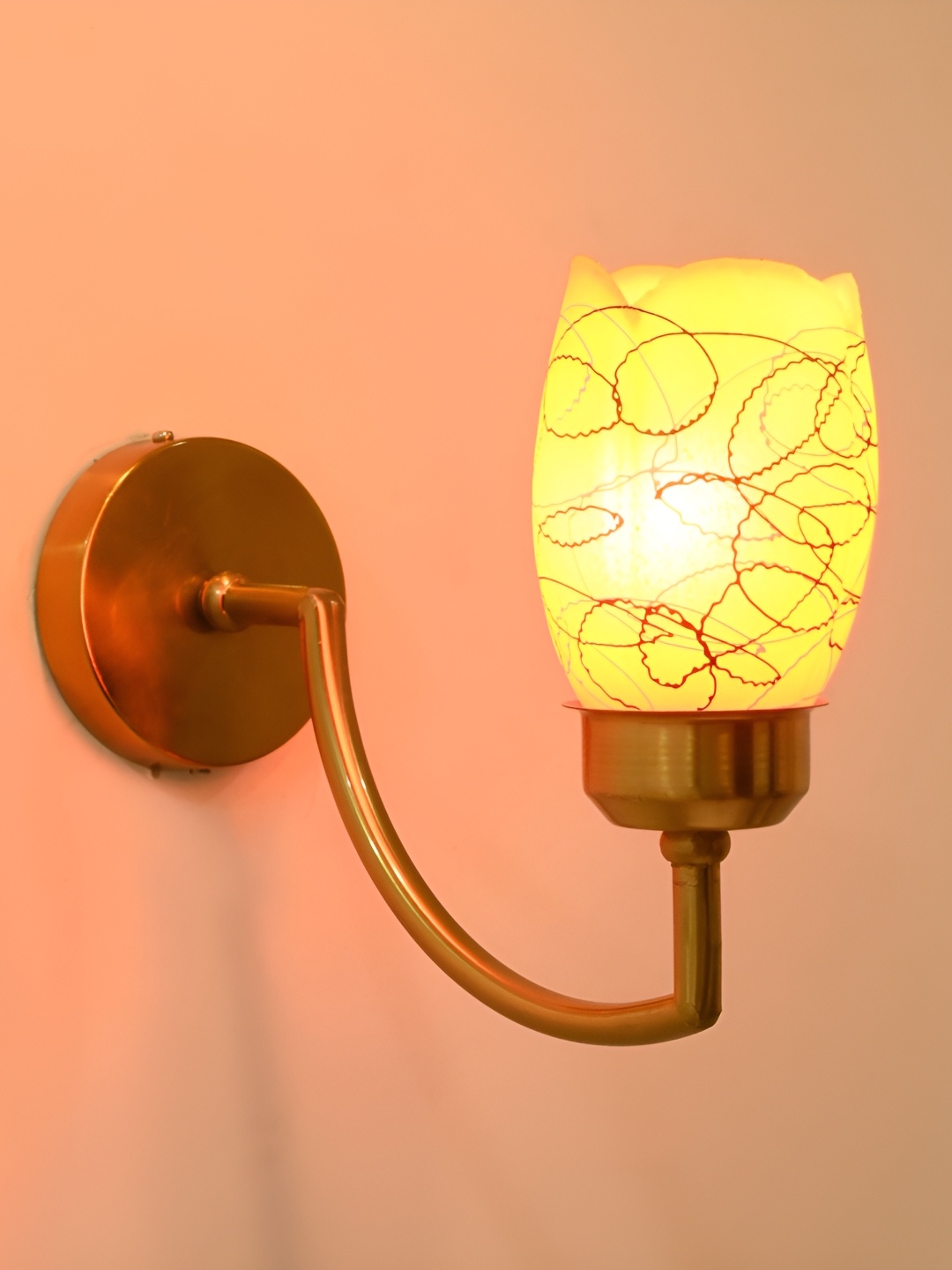 

Afast Yellow & White Glass Contemporary Bell Shaped Wall Lamp