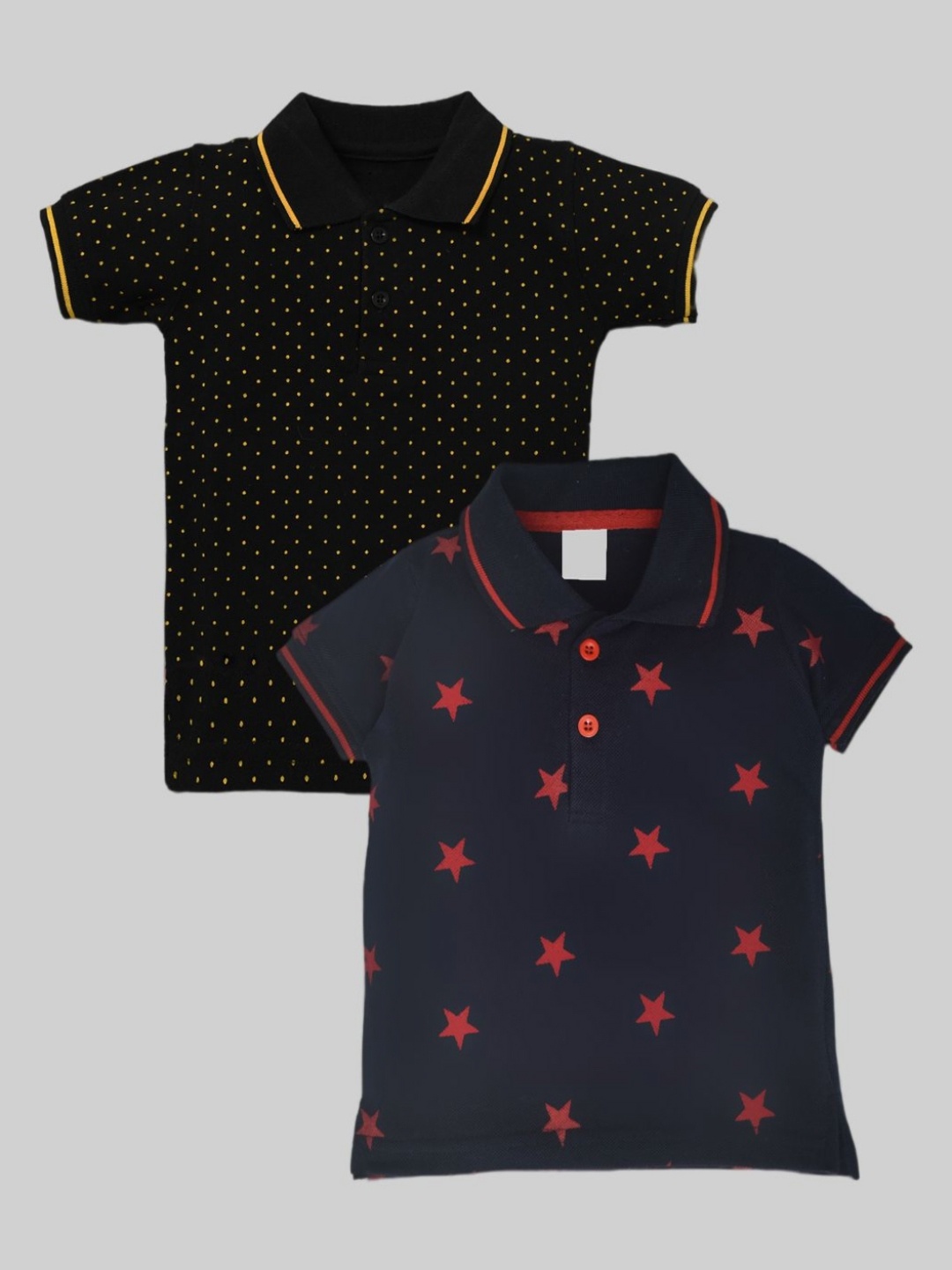 

BAESD Boys Polka Dot 2 Printed Polo Collar T-shirt, Black
