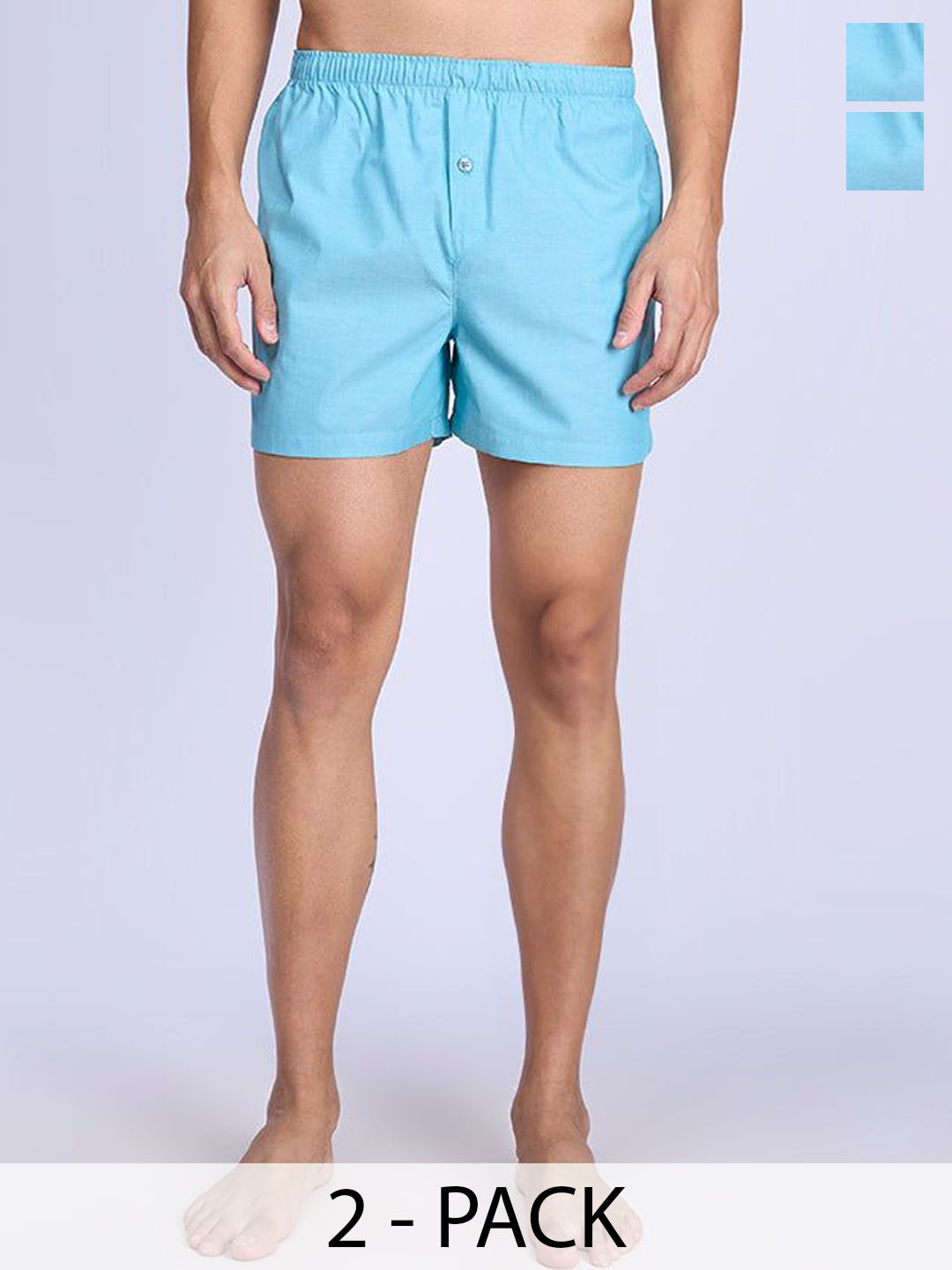 

Ramraj Pack Of 2 Cotton Woven Boxers RAMSHORTS_WS14, Blue