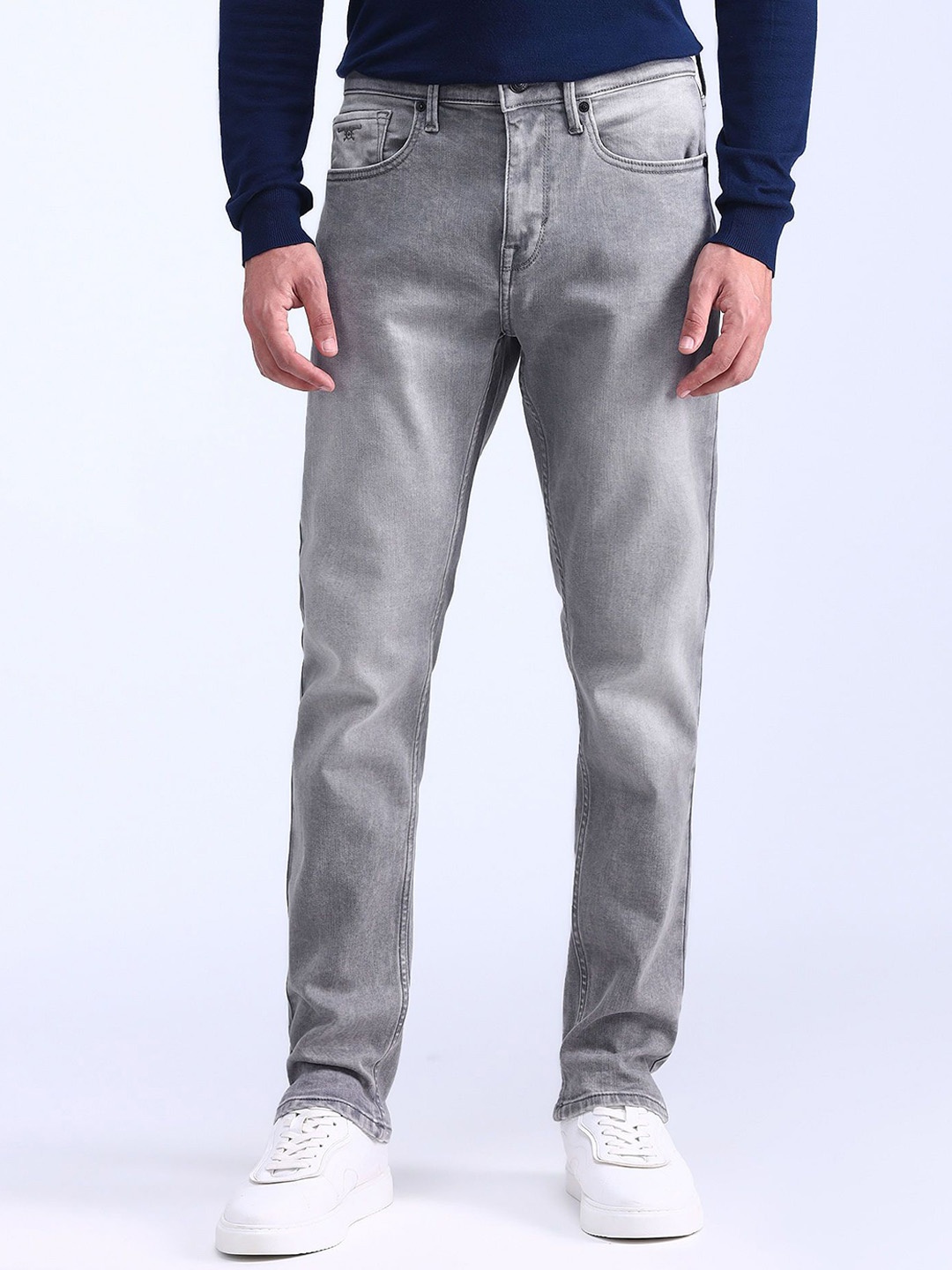 

Flying Machine Men Prince Slim Fit Heavy Fade Stretchable Jeans, Blue