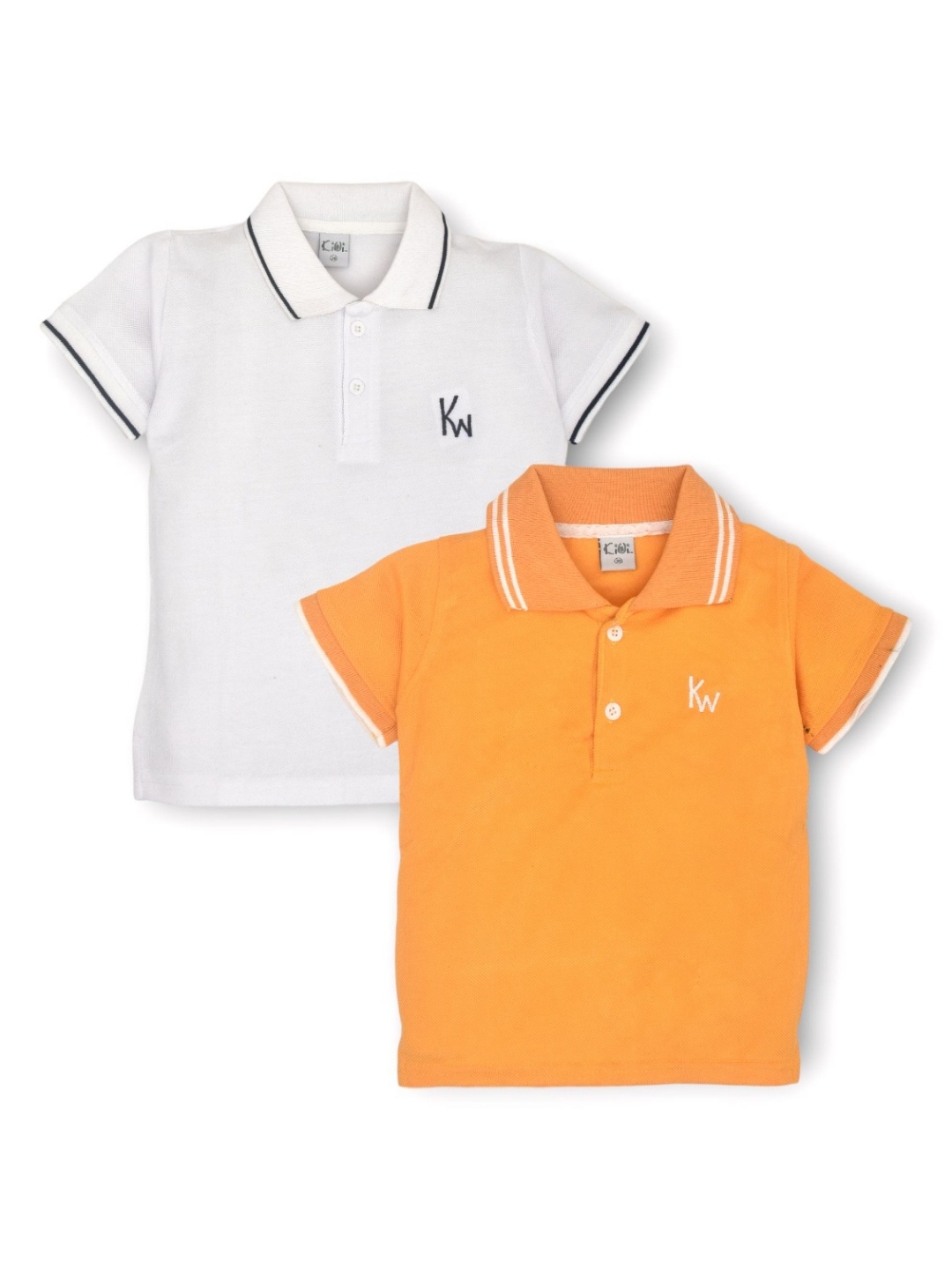 

BAESD Pack Of 2 Boys Solid Polo Collar Cotton T-shirts, White