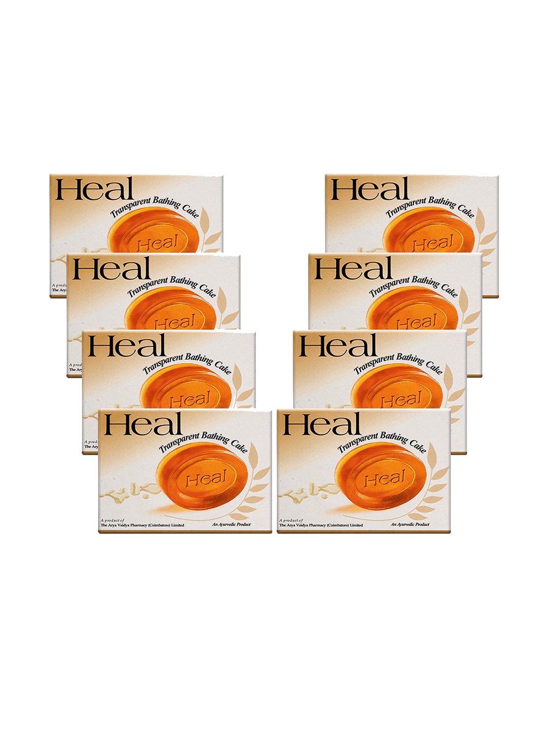 

AVP Set Of 8 Heal Transparent Ayurvedic Bathing Soap-75gm, Orange