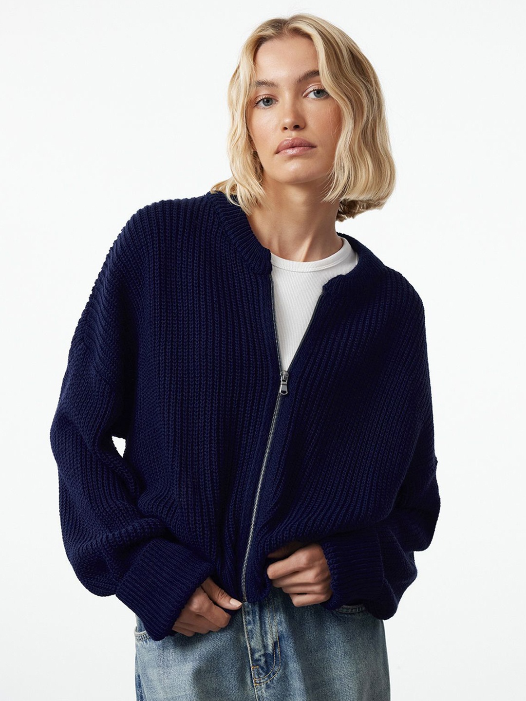 

Trendyol Women Cable Knit Pullover, Blue