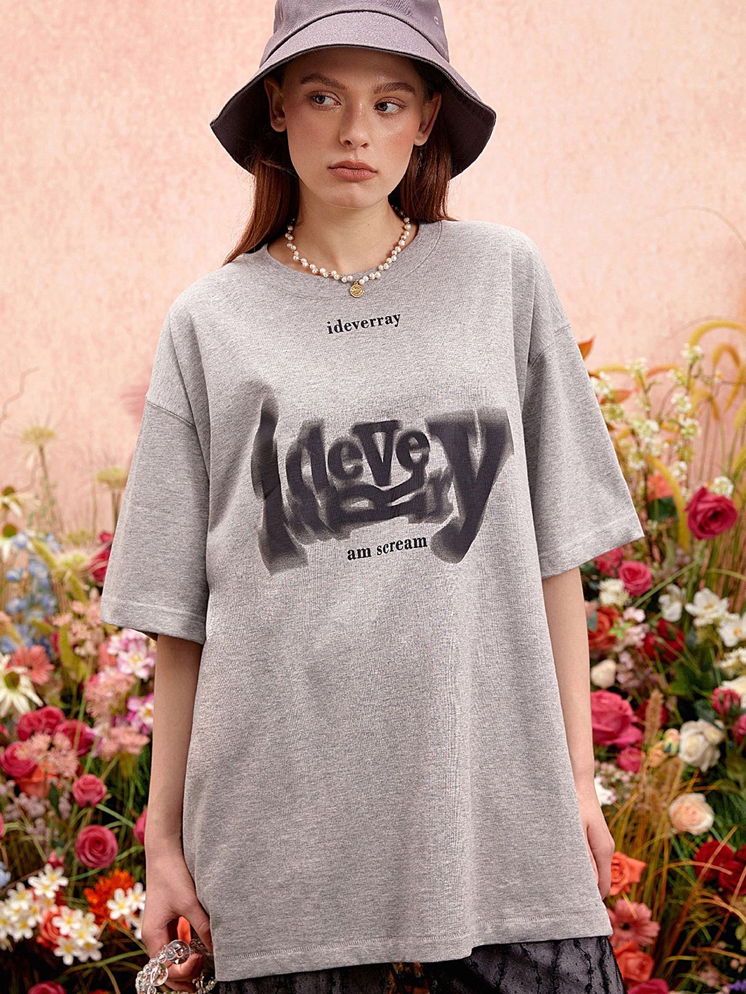 

LULU & SKY Print Cotton Top, Grey