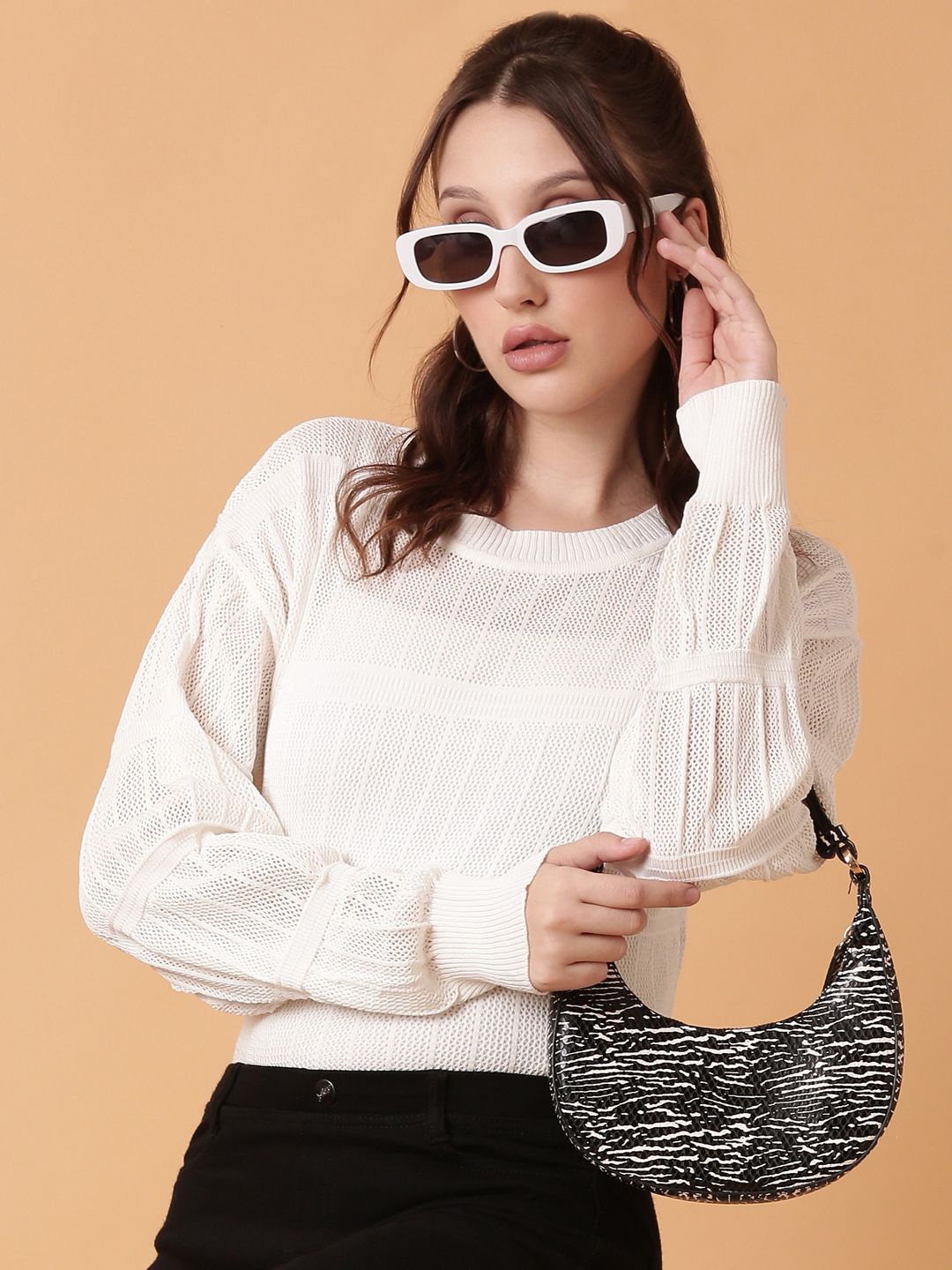 

SHOWOFF Crochet Top, White