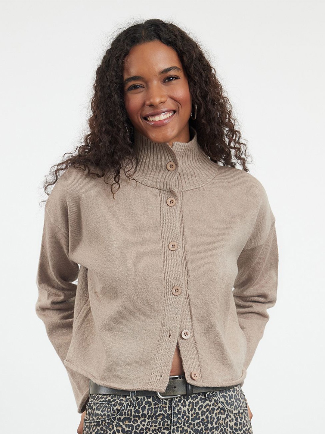 

Trendyol Women Crop Cardigan, Brown