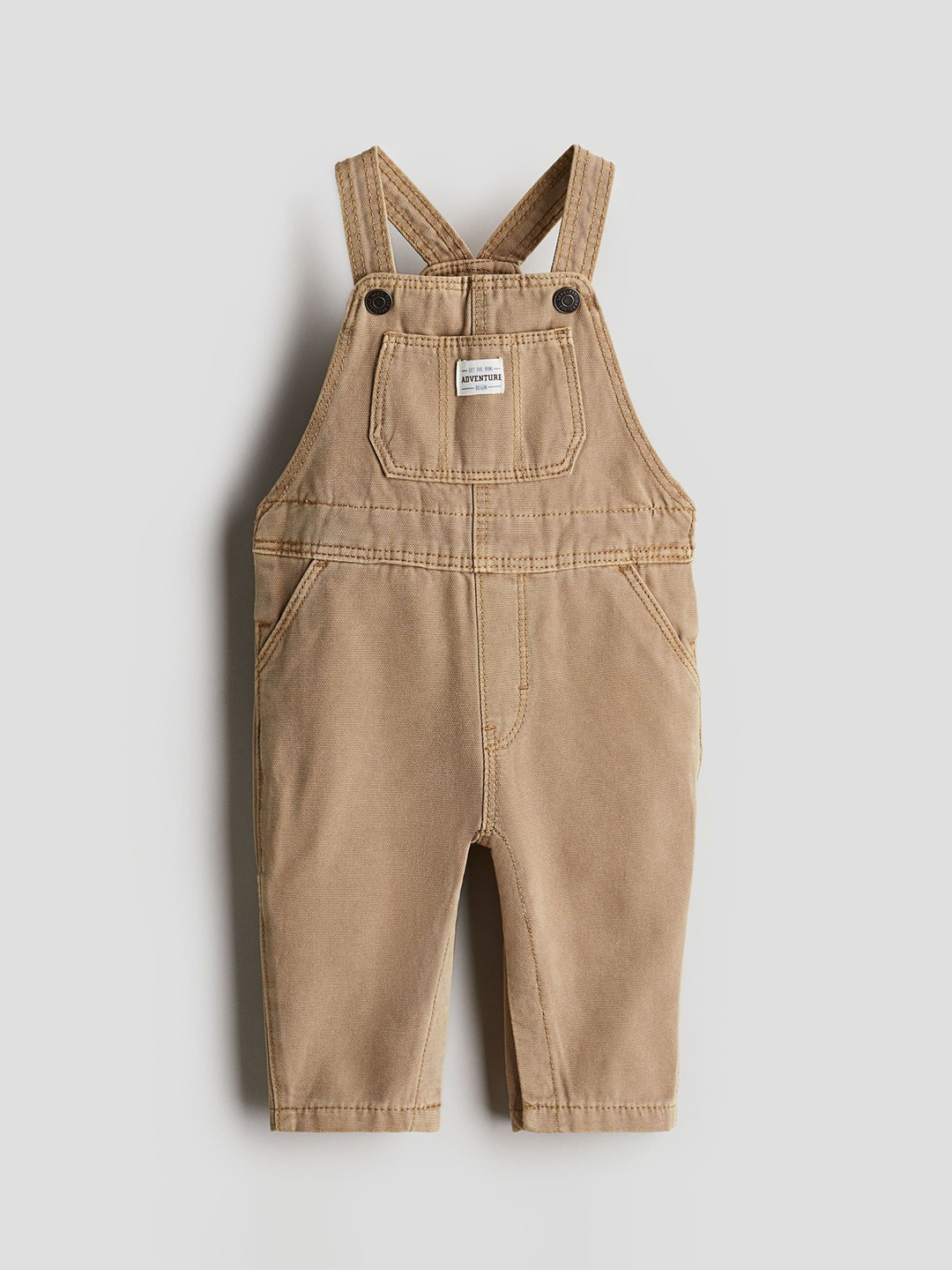 

H&M Infant Boys Cotton Canvas Dungarees, Beige