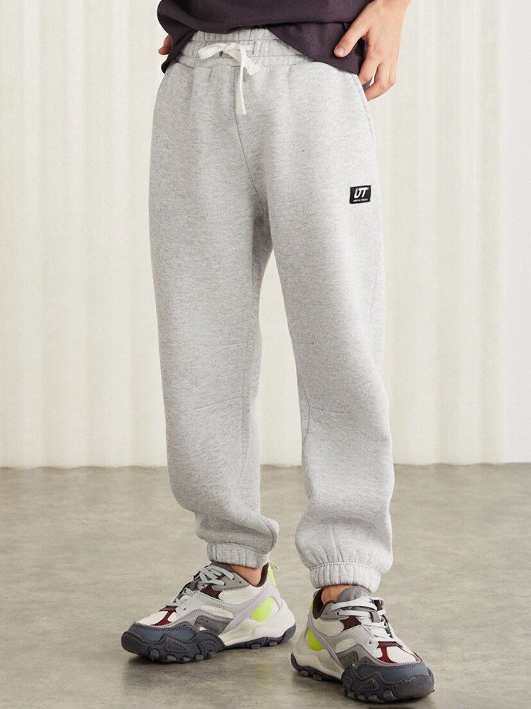 

GRIMELANGE Boys Regular Fit Joggers Track Pants, Grey