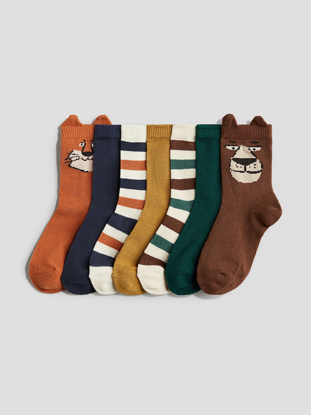 

H&M x Reebok Boys Pack Of 7 Socks, Brown