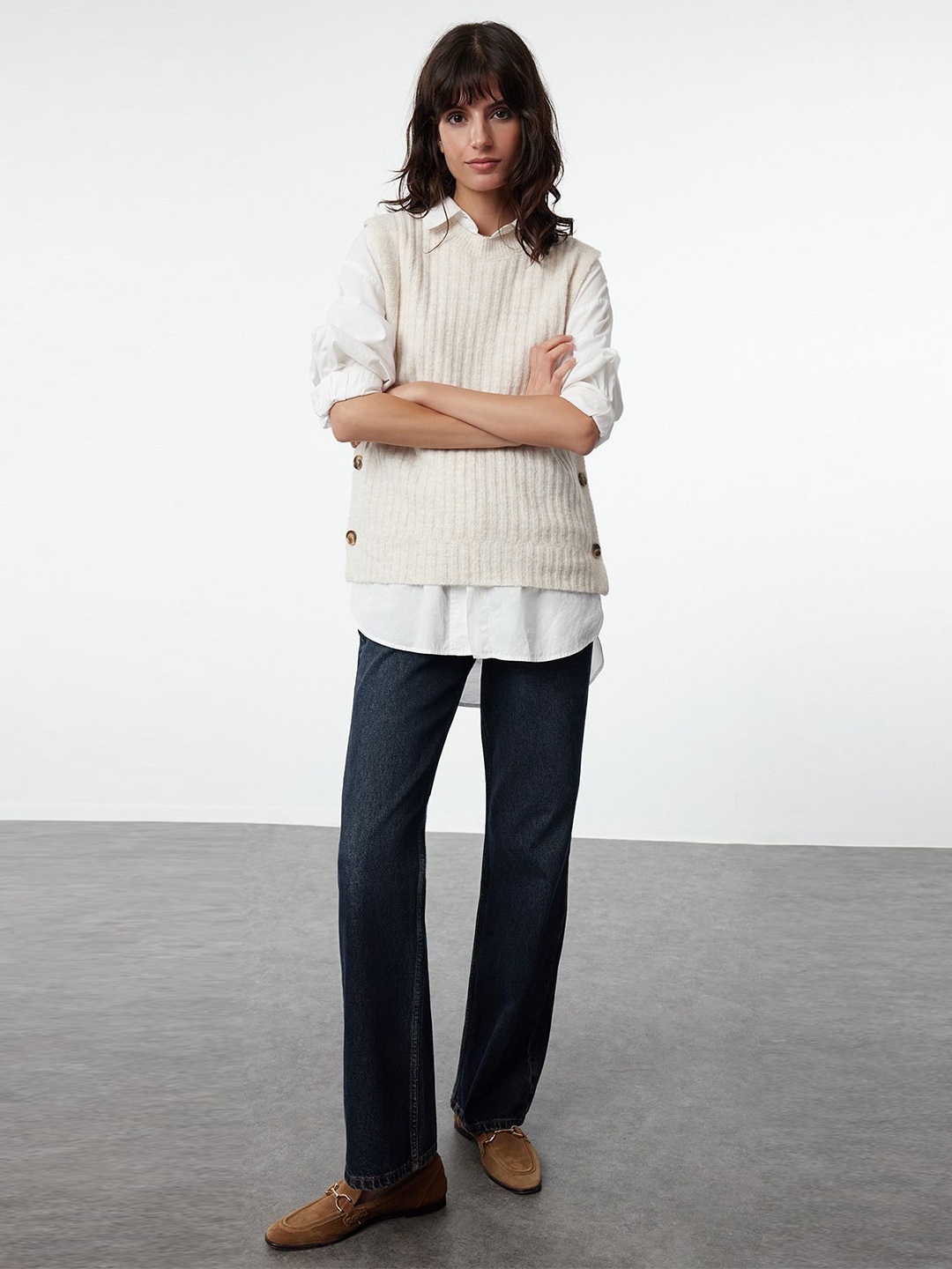 

Trendyol Women Sweater Vest, White