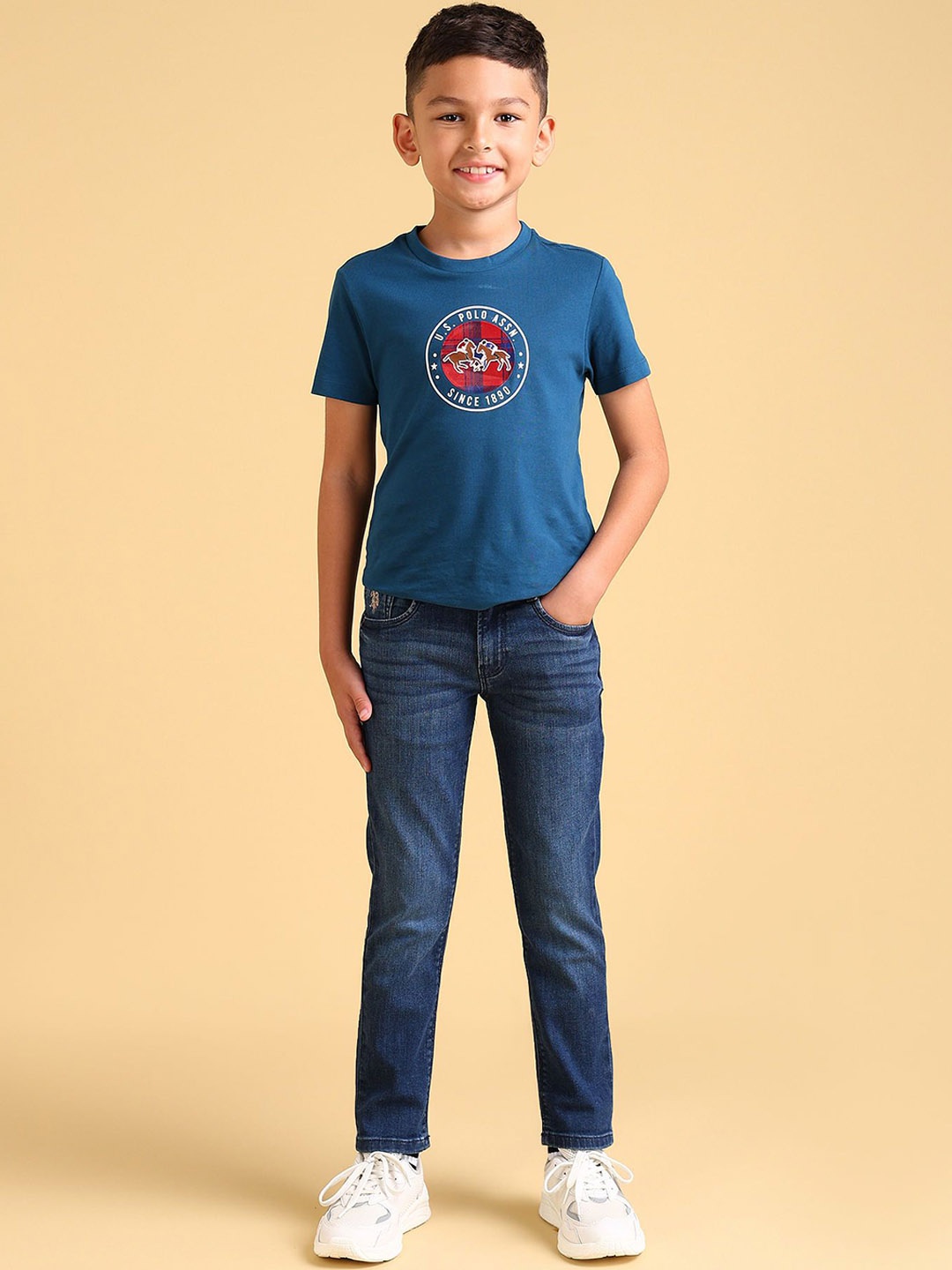 

U.S. Polo Assn. Kids Boys Prince Slim Fit Light Fade Jeans, Blue