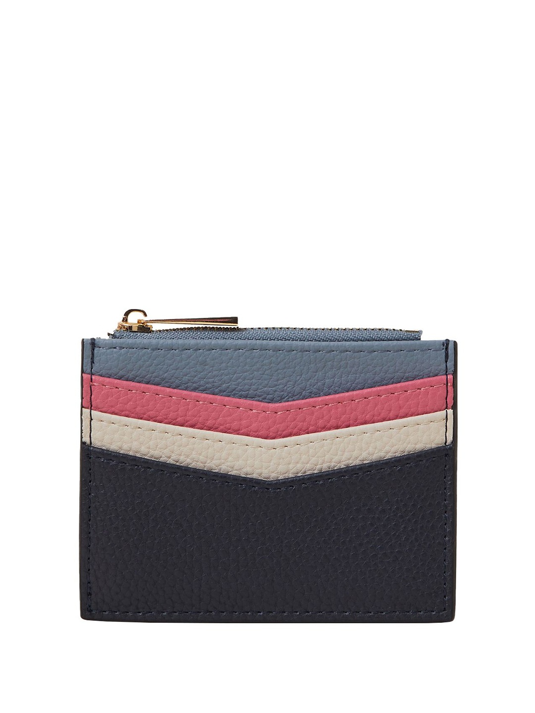 

Accessorize Women Colourblocked Textured PU Card Holder, Black