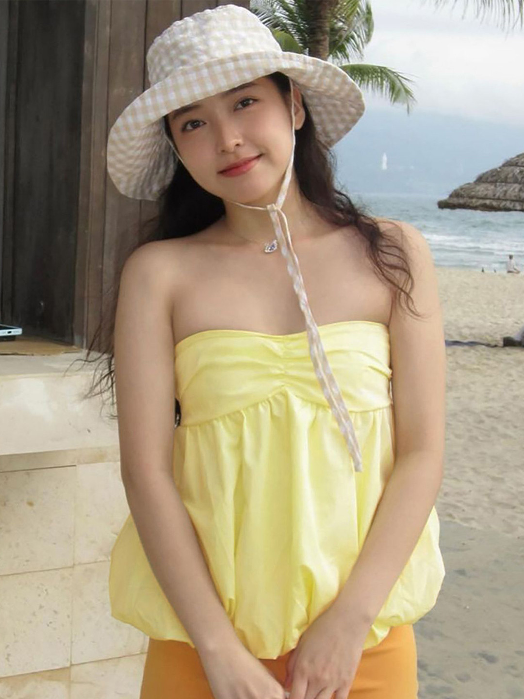 

LULU & SKY Off-Shoulder Tube Top, Yellow