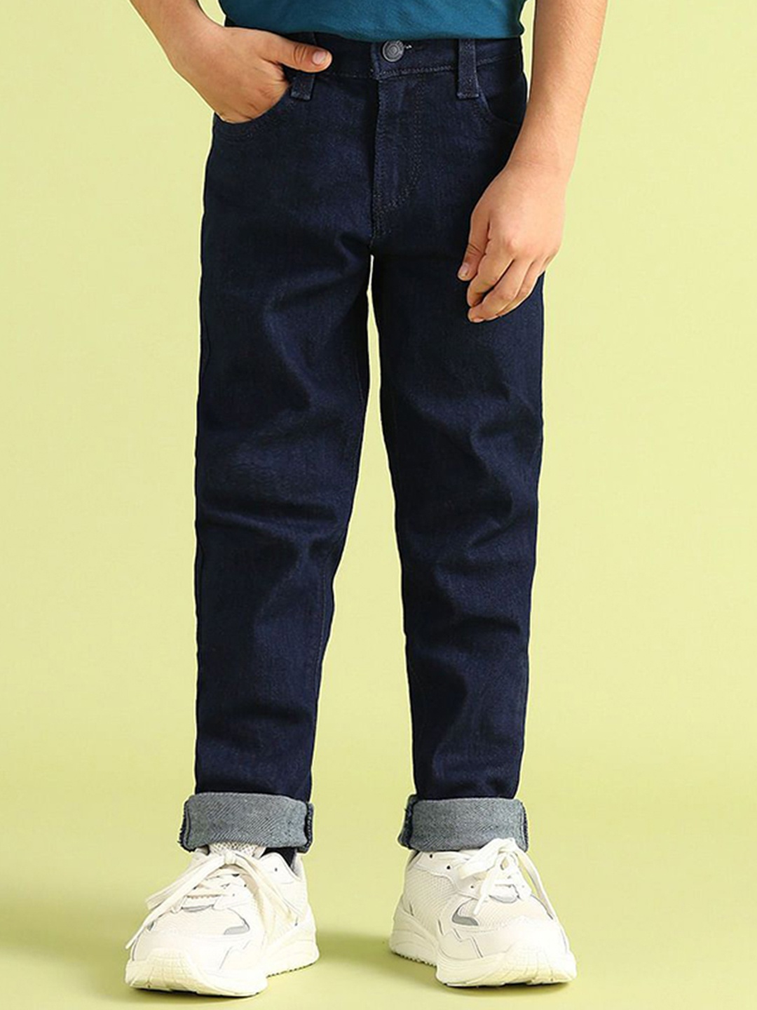 

U.S. Polo Assn. Kids Boys Classic Mid-Rise Pure Cotton Jeans, Navy blue