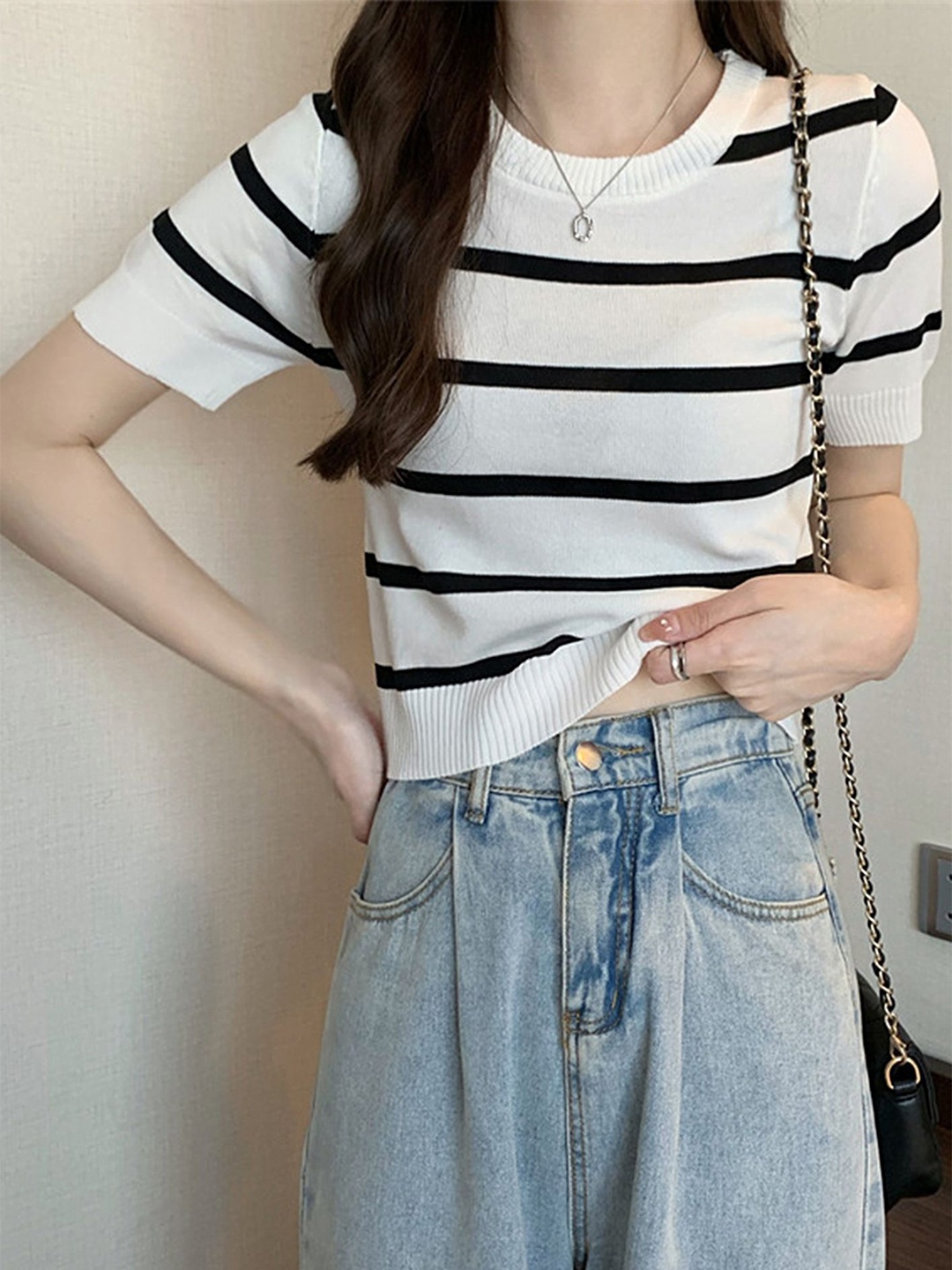 

LULU & SKY Striped Top, White