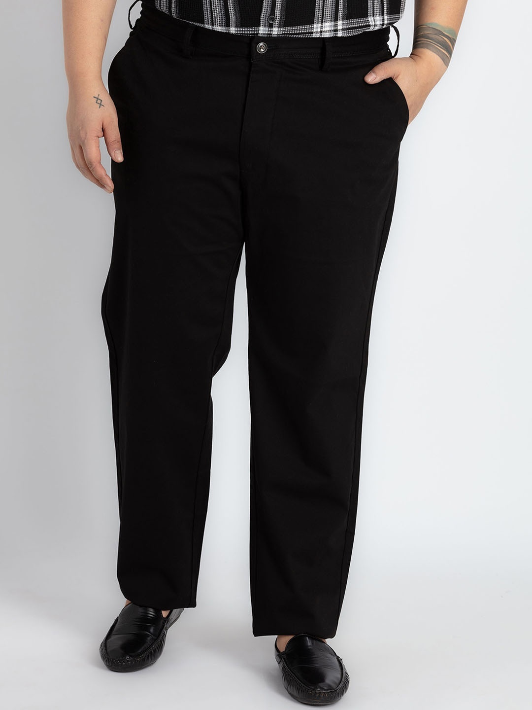 

UNSIZED Men Chinos Trousers, Black