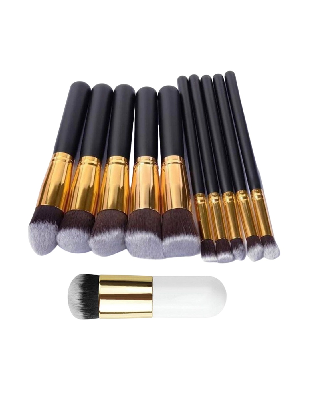 

zemglam Set Of 11 Makeup Brush With Foundation Brush, Gold