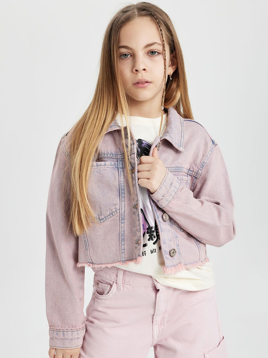 

DeFacto Girls Washed Crop Denim Jacket, Na