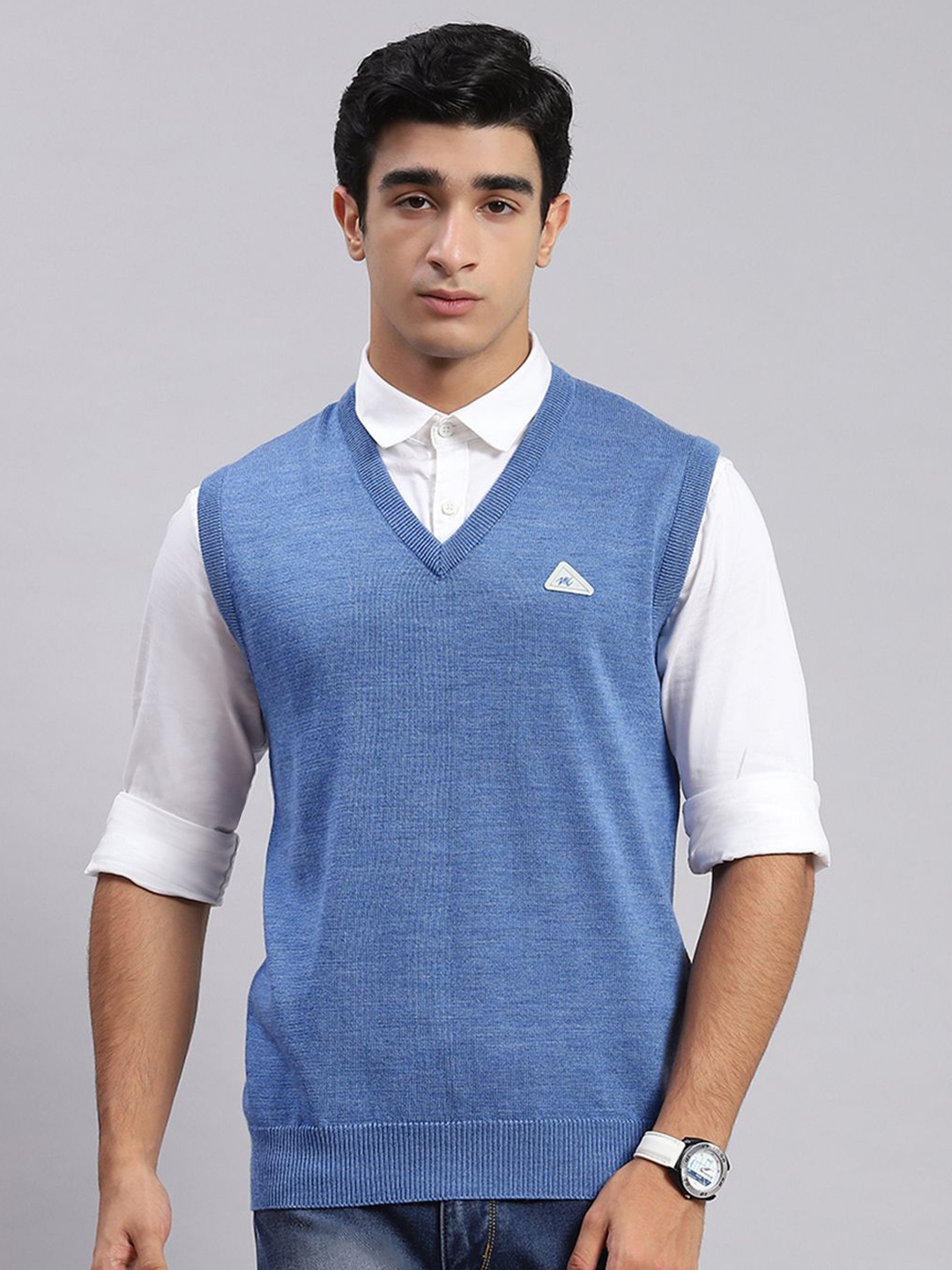 

Monte Carlo Men Woollen Sweater Vest, Blue