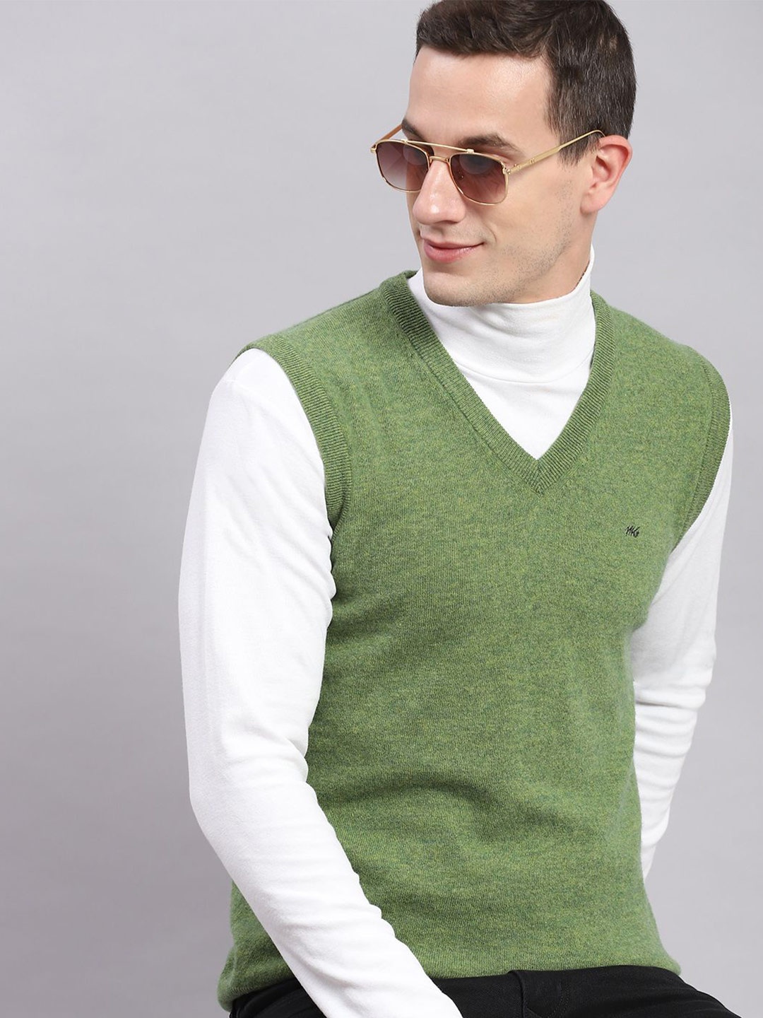 

Monte Carlo Men Woollen Pullover, Green