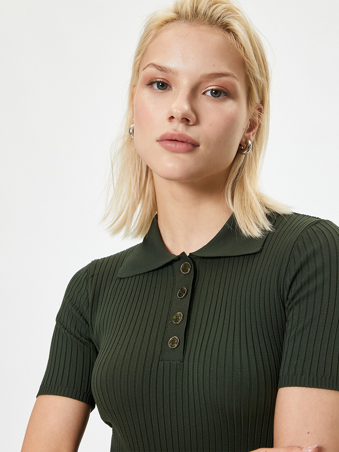 

Koton Women Ribbed Pullover, Khaki