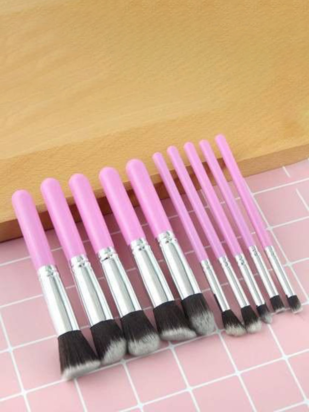 

Yoana Set Of 10 Wooden Handle Soft Nylon Bristles Brush, Pink