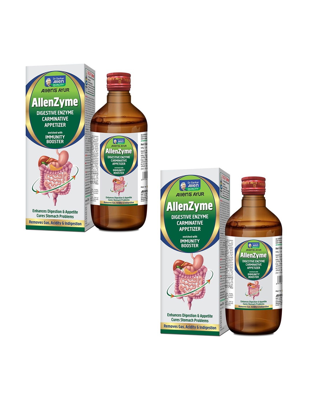 

ALLEN Set Of 2 Allenzyme 450 ml Each, Brown