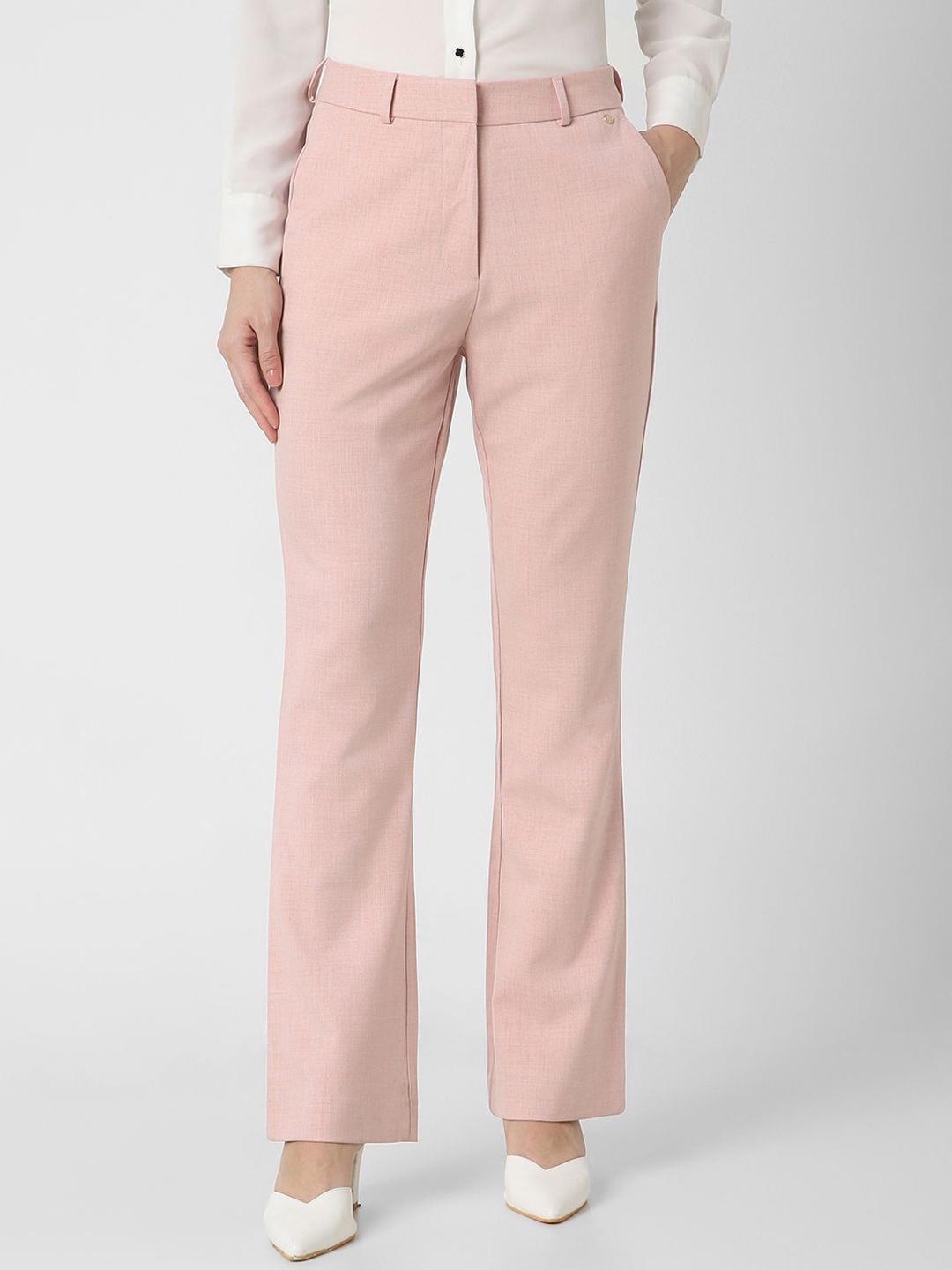 

Van Heusen Woman Solid Printed Bootcut Women Trousers, Pink