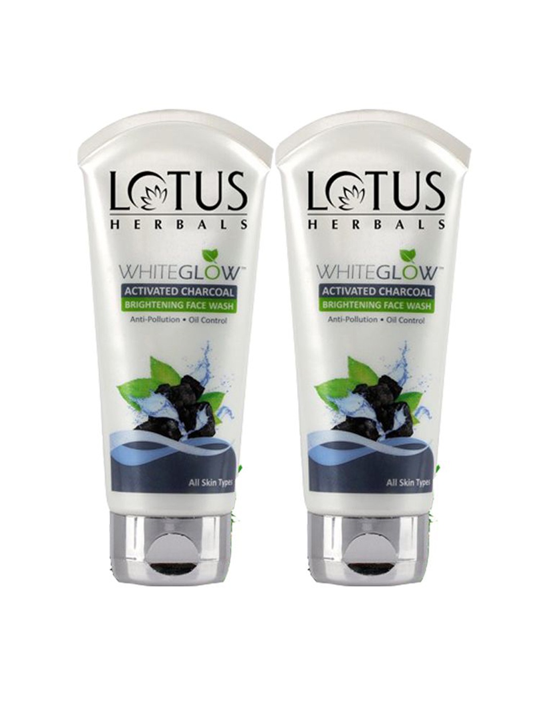 

Lotus Herbals Set Of 2 Whiteglow Activated Charcoal Brightening Face Wash - 100g Each, White