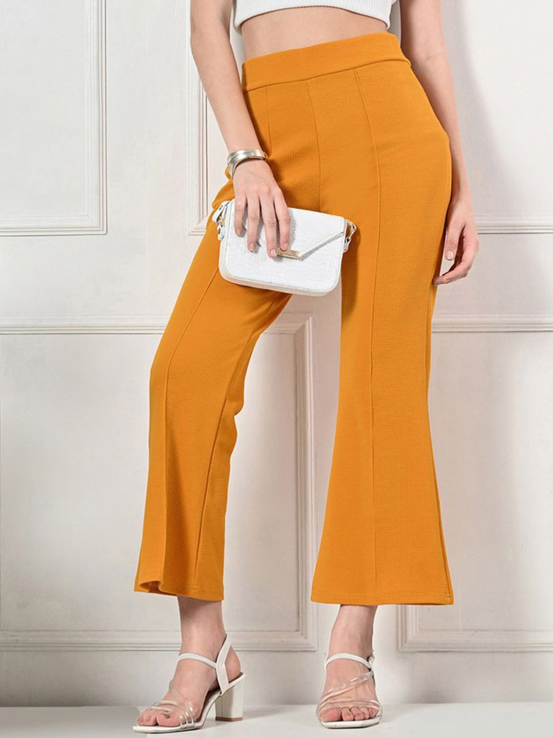 

Gladly Women Relaxed High-Rise Trousers, Mustard