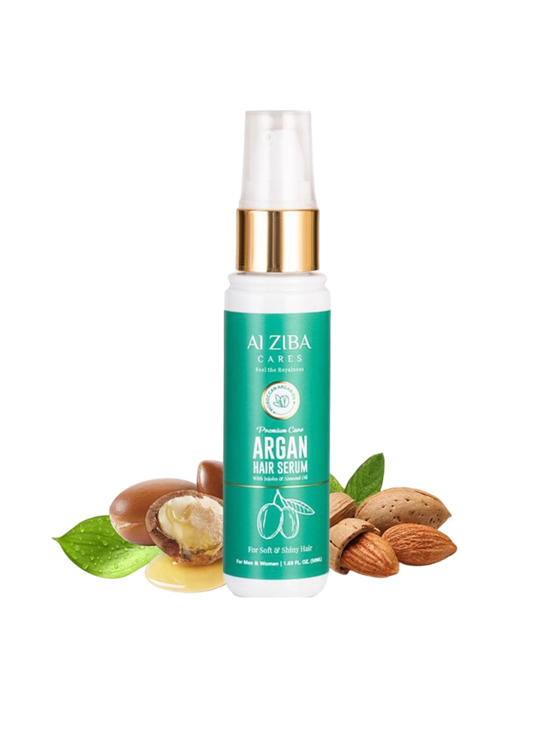 

ALZIBA CARES Argan Hair Serum With Jojoba & Almond Oil -50ml, Teal