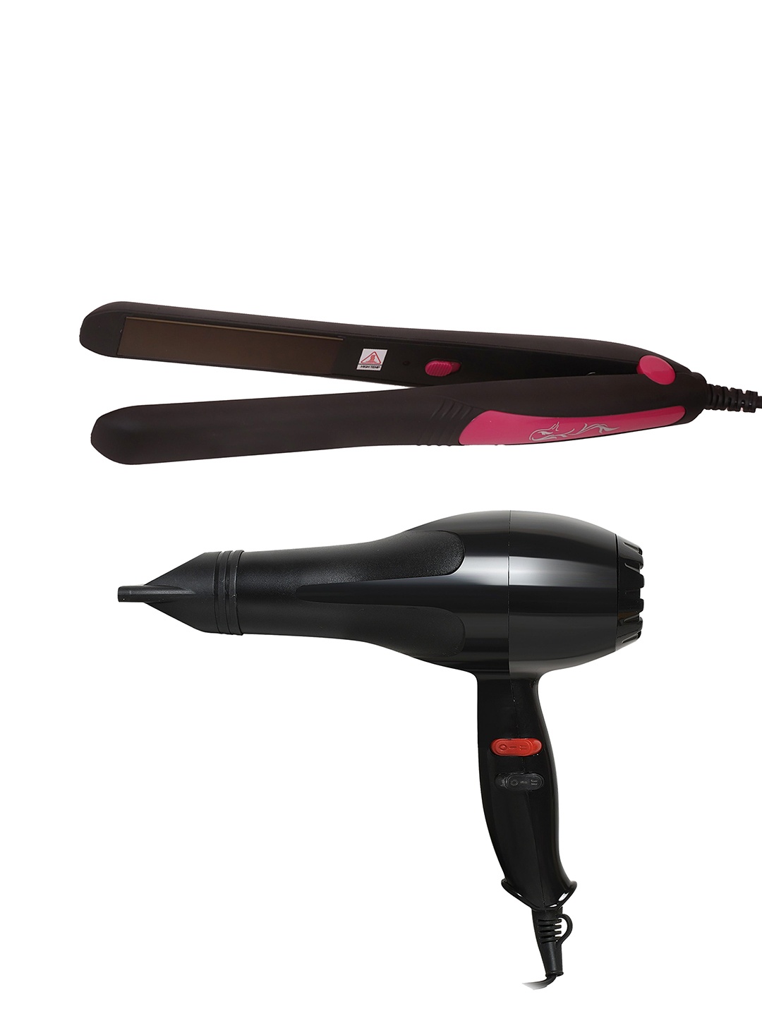 

NIRVANI Set of 2888 Professional Hair Dryer & 328 Ceramic Plate Hair Straightener, Black