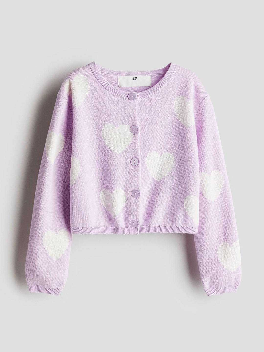

H&M Girls Cotton Cardigan, Purple