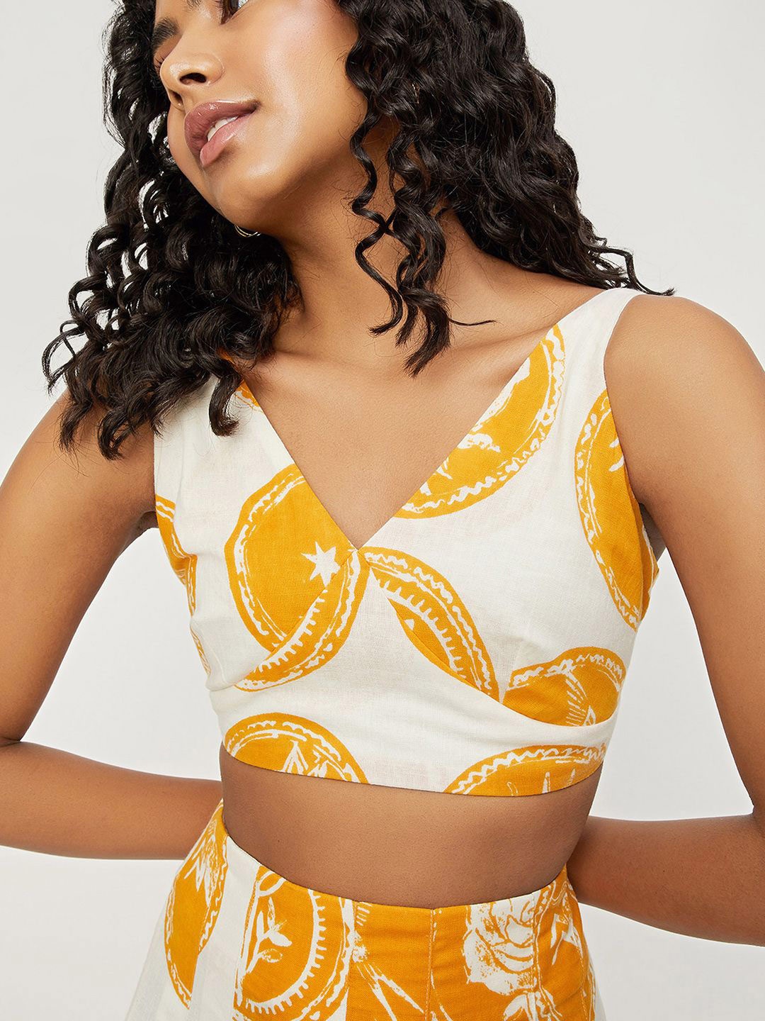 

Max x Kalki Women Printed Bralette Top, Off white